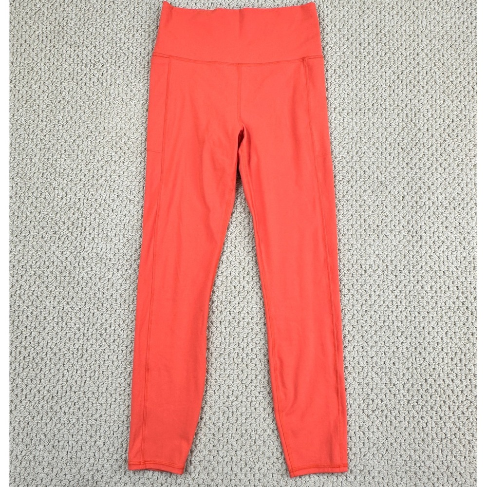 Vuori Leggings Womens S Orange Studio Pocket Performance Stretch Yoga Workout - Picture 2 of 14